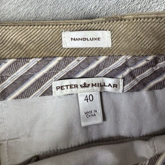 Peter‎ Millar Pants Mens 40 Nanoluxe Corduroy 5 Pocket Tan 40x31 Flat Front - Picture 6 of 12